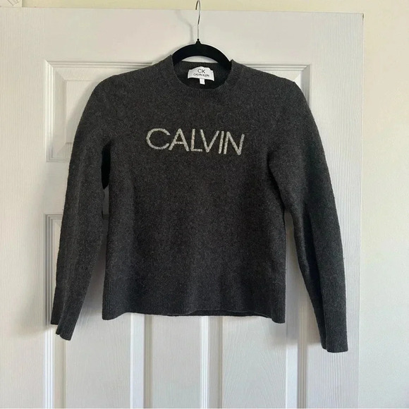 Size L Kids Calvin Klein 100% Wool and Cashmere Crew Neck Sweater - Picture 1 of 4